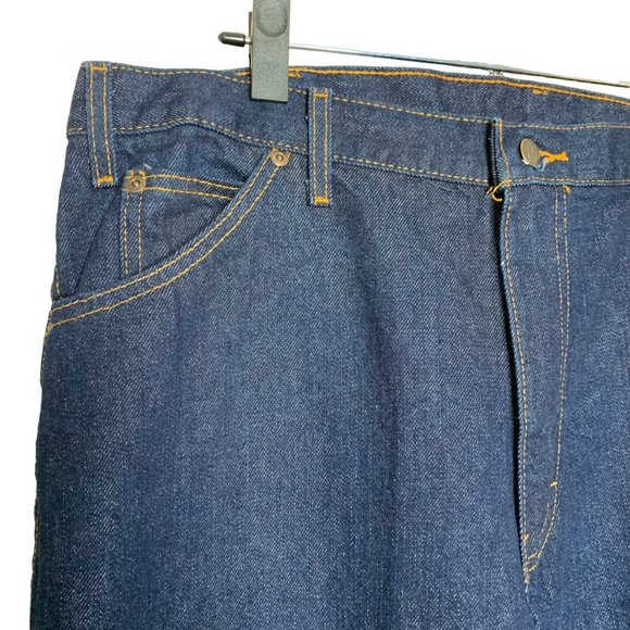 Dickies Work Pants Blue Jeans Bootcut Dark Wash Denim Heavyweight Men's Size 38 - Picture 3 of 8